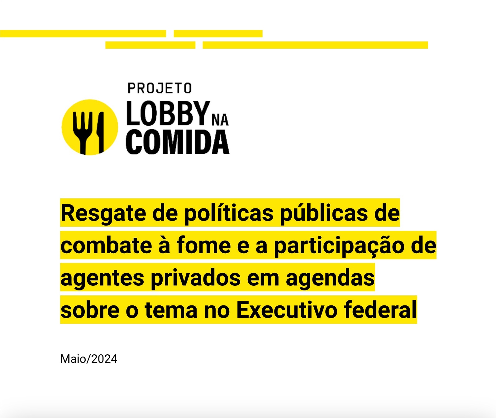 Relatório Alimentação e Reforma Tributária